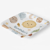 Outer Space Birthday First Trip Birthday Papieren Bordje (Gebogen)