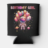 Outer Space Birthday Girl Flight Crew Blikjeskoeler (Voorkant)