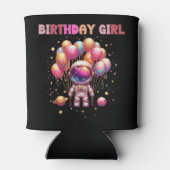 Outer Space Birthday Girl Flight Crew Blikjeskoeler (Achterkant)