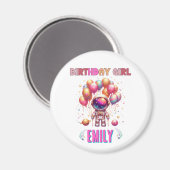 Outer Space Birthday Girl Flight Crew Magneet (Voorkant / Achterkant)