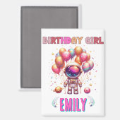 Outer Space Birthday Girl Flight Crew Magneet (Voorkant / Achterkant)
