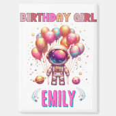 Outer Space Birthday Girl Flight Crew Magneet (Voorkant)