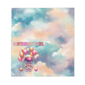 Outer Space Birthday Girl Flight Crew Notitieblok (Voorkant)