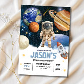 Outer Space Birthday Invitation, Astronaut Galaxy Kaart