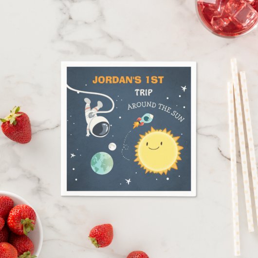 Outer Space Birthday Napkins-raket Astronaut Ship Servet (Insitu)