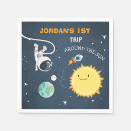 Outer Space Birthday Napkins-raket Astronaut Ship Servet