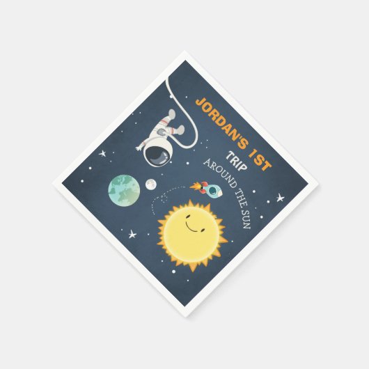 Outer Space Birthday Napkins-raket Astronaut Ship Servet (Hoek)