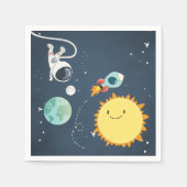 Outer Space Birthday Napkins Rocket Astronaut Ship Servet (Voorkant)