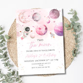 Outer Space Birthday Party Girl Astronaut Birthday Kaart