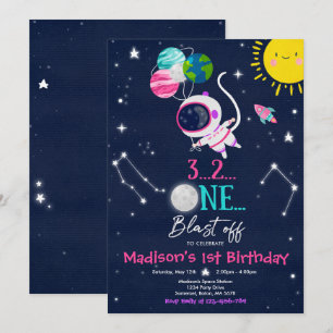 Outer Space Birthday Party Planet Astronaut Rocket Kaart