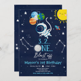 Outer Space Birthday Party Planet Astronaut Rocket Kaart