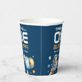 Outer Space Blast Off Cute Alien 1st Birthday Papieren Bekers (Rechts)