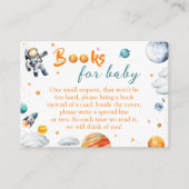 Outer Space Books for Baby Astronaut Theme Shower Informatiekaartje (Voorkant)