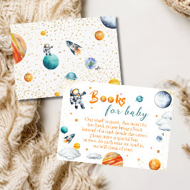 Outer Space Books for Baby Astronaut Theme Shower Informatiekaartje
