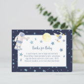 Outer Space Books voor Baby shower | Wit Informatiekaartje (Staand voorkant)
