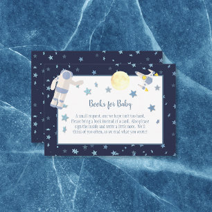 Outer Space Books voor Baby shower   Wit Informatiekaartje