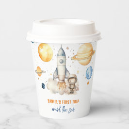 Outer Space Boy 1st reis rond de zondag Papieren Bekers