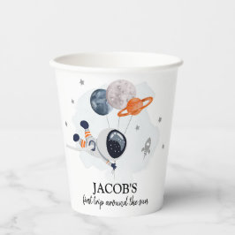 Outer Space Boy 1st reis rond de zondag Papieren Bekers