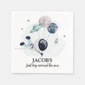 Outer Space Boy 1st reis rond de zondag Servet (Voorkant)