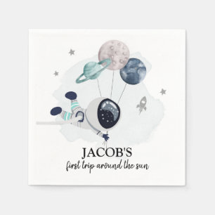 Outer Space Boy 1st reis rond de zondag Servet