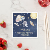 Outer Space Boy 1st reis rond de zondag Servet (Insitu)