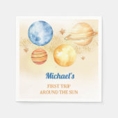 Outer Space Boy 1st reis rond de zondag Servet (Voorkant)