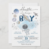 Outer Space Boy Baby Shower Galaxy Baby Shower Kaart (Voorkant)