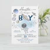 Outer Space Boy Baby Shower Galaxy Baby Shower Kaart (Staand voorkant)