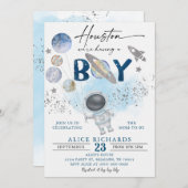 Outer Space Boy Baby Shower Galaxy Baby Shower Kaart (Voorkant / Achterkant)