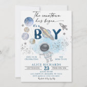 Outer Space Boy Baby Shower Galaxy Baby Shower Kaart (Voorkant)