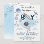 Outer Space Boy Baby Shower Galaxy Baby Shower Kaart (Voorkant / Achterkant)