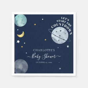 Outer Space Boy Baby shower Papier Servet