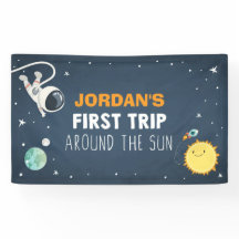 Outer Space Boy eerste verjaardag achtergrond astr