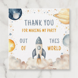 Outer Space Boy Verjaardag Dank u Bedankjes Labels