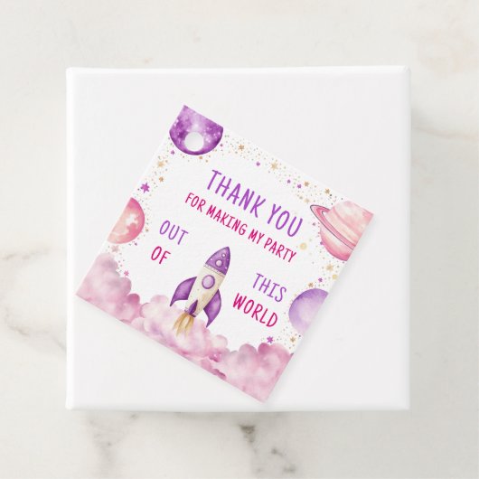 Outer Space Boy Verjaardag Dank u Bedankjes Labels (In situ)