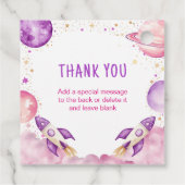 Outer Space Boy Verjaardag Dank u Bedankjes Labels (Achterkant)