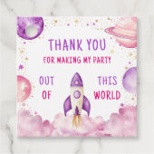 Outer Space Boy Verjaardag Dank u Bedankjes Labels (Voorkant)