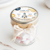 Outer Space Boy Verjaardag Dank u Ronde Sticker