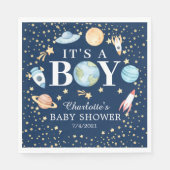 Outer Space Boys Baby shower Papieren servetten (Voorkant)