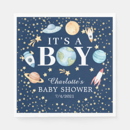 Outer Space Boys Baby shower Papieren servetten