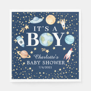 Outer Space Boys Baby shower Papieren servetten