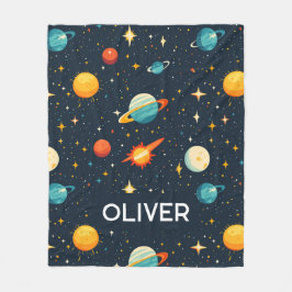Outer Space Boys Schattige Planets Galaxy Fleece Deken