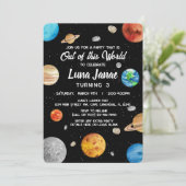 Outer Space - Buiten deze Wereld Kinderen Verjaard Kaart (Staand voorkant)