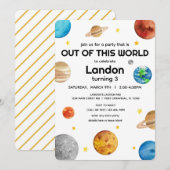 Outer Space - Buiten deze Wereld Kinderen Verjaard Kaart (Voorkant / Achterkant)