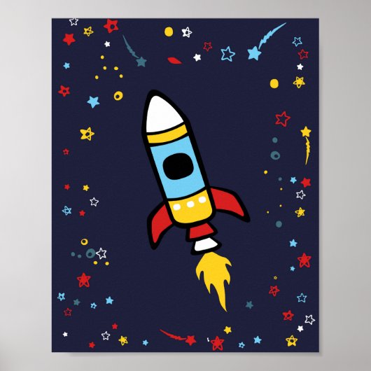 Outer Space decor, Rocket print 8x10 (Voorkant)