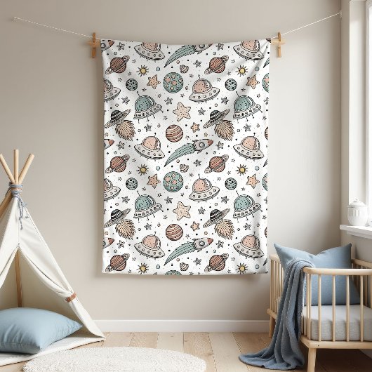 Outer Space Dekbedovertrek Jongen Baby Shower Cade Fleece Deken