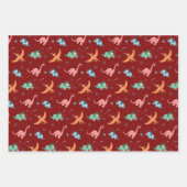 Outer Space Dinosaur Holiday Kerstmis Inpakpapier Vel (Voorkant 2)