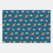 Outer Space Dinosaur Holiday Kerstmis Inpakpapier Vel (Voorkant)