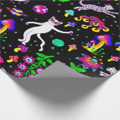 outer space disco cat alien ufo leopard surreal cadeaupapier (Hoek)