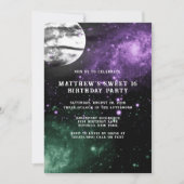 Outer Space Earth Boy Sweet 16 Birthday Party Kaart (Voorkant)